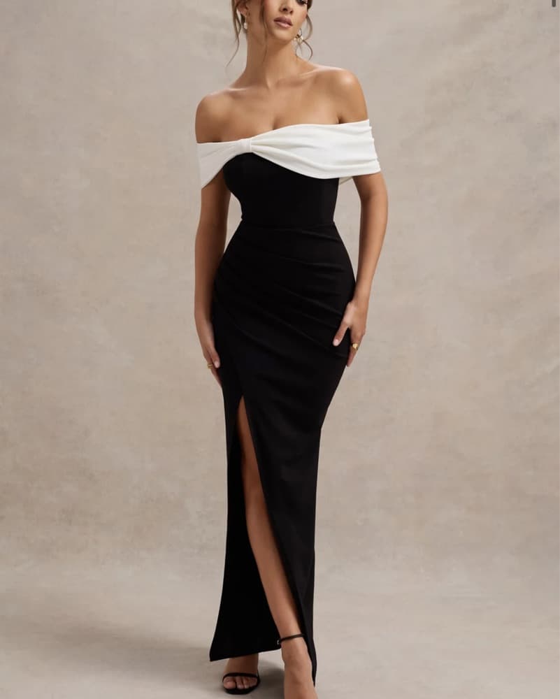Eva Dress |Club London Off-Shoulder Gown - Image 1