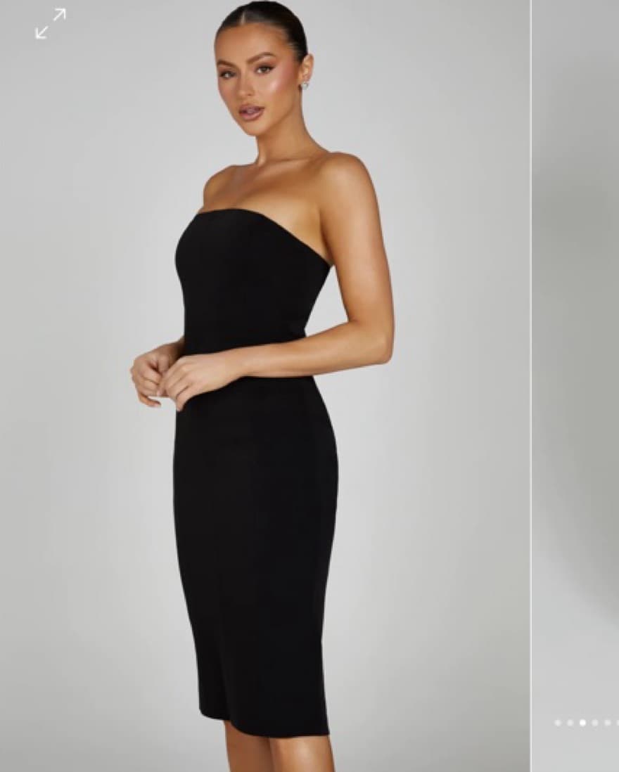 Strapless Crepe Midi Dress  - Image 1