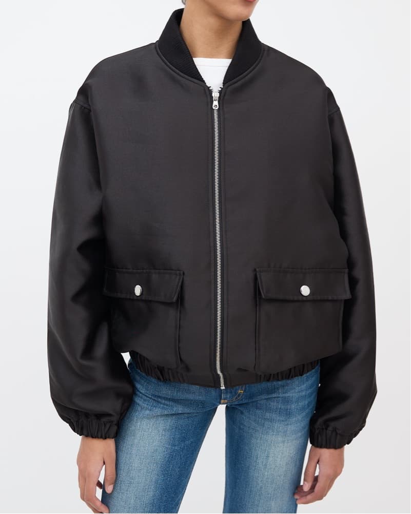 Sandro Oversized Bomber Jacket, Size XS - Image 2