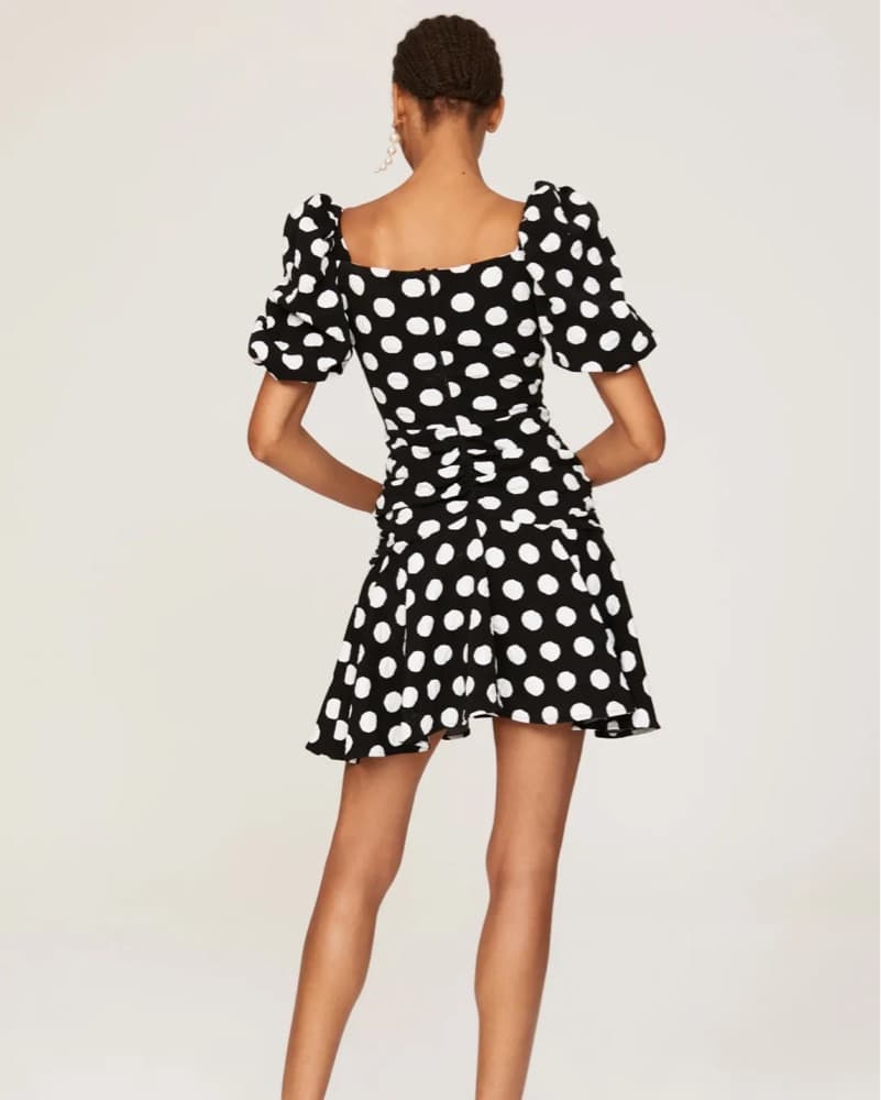 Polka Dot Puff Sleeve Dress - Image 3