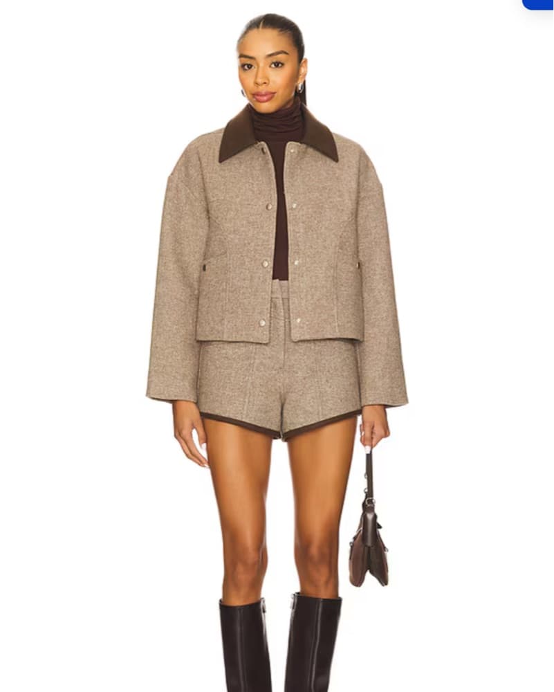 Line and Dot Ingrid Jacket and Short Set - Image 3