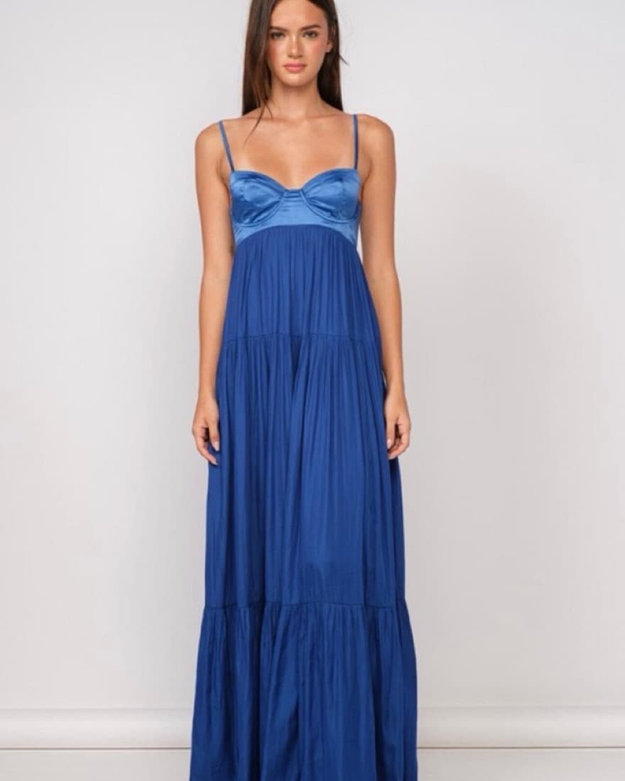 Blue Satin Gown - Image 1
