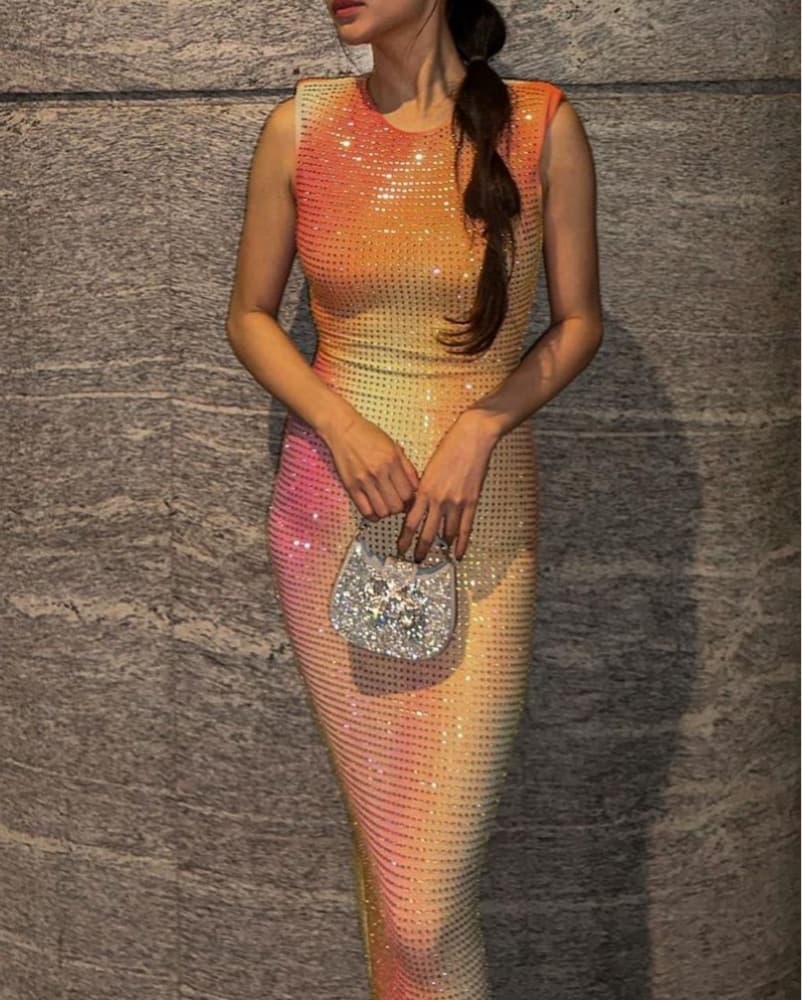 Self Portrait Rhinestone Dress - Image 1