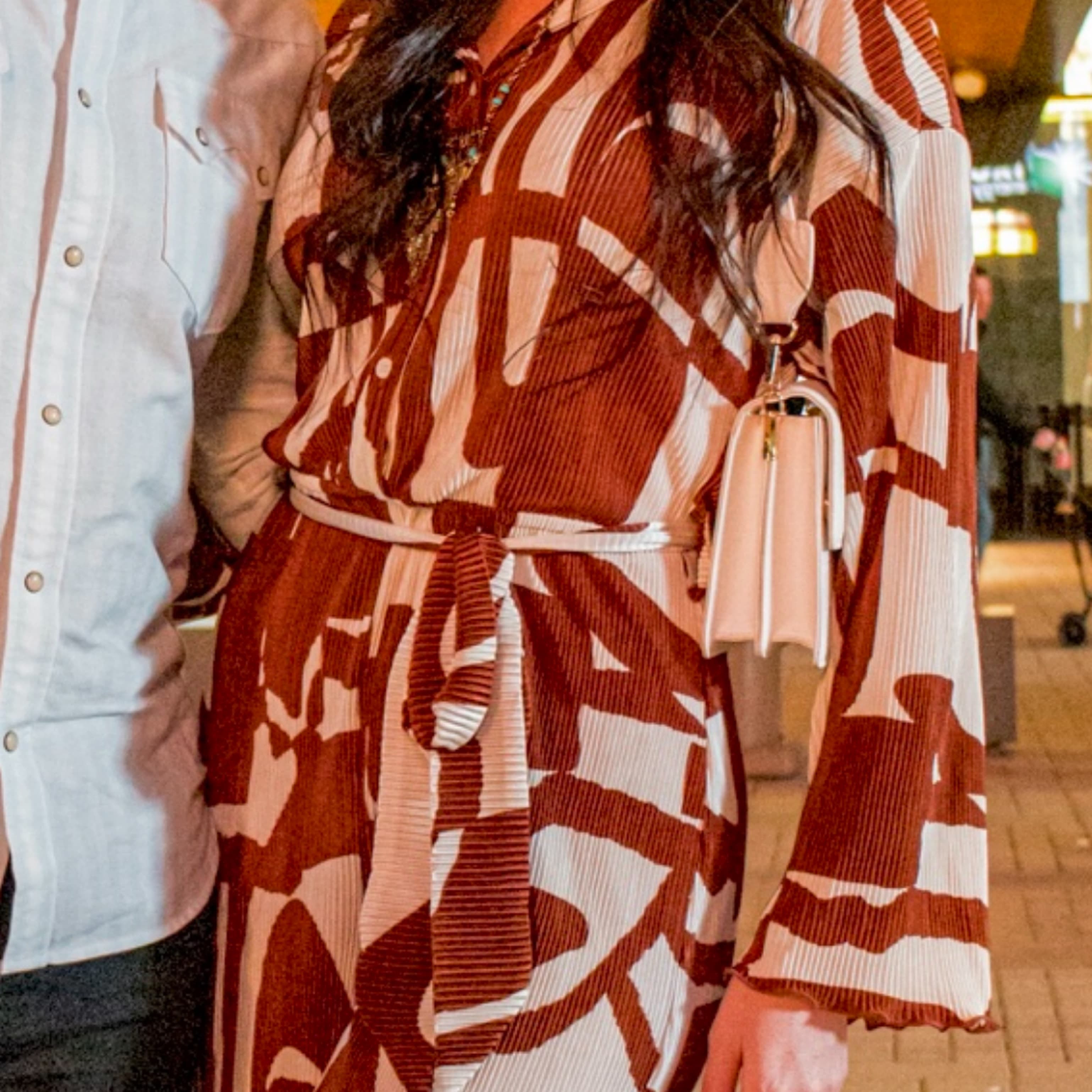Long Sleeve Brown/White Jumpsuit - Image 3