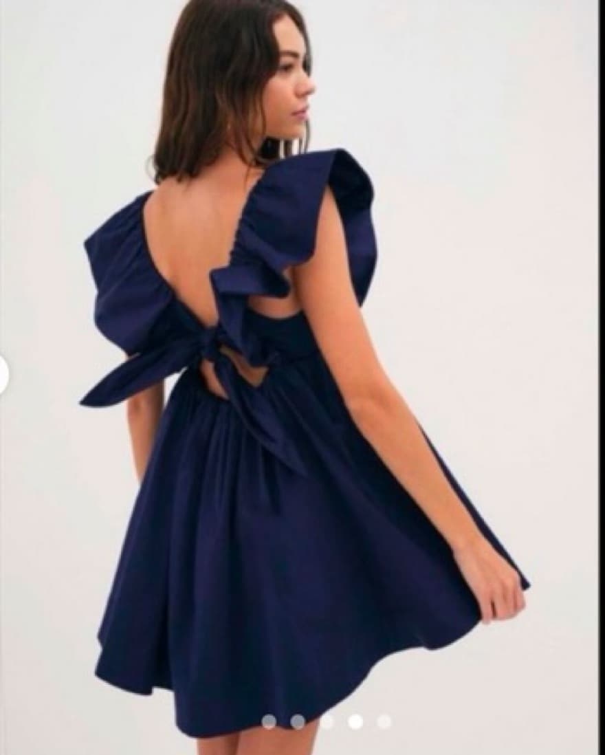 Elegant Navy Blue Midi Dress - Image 2