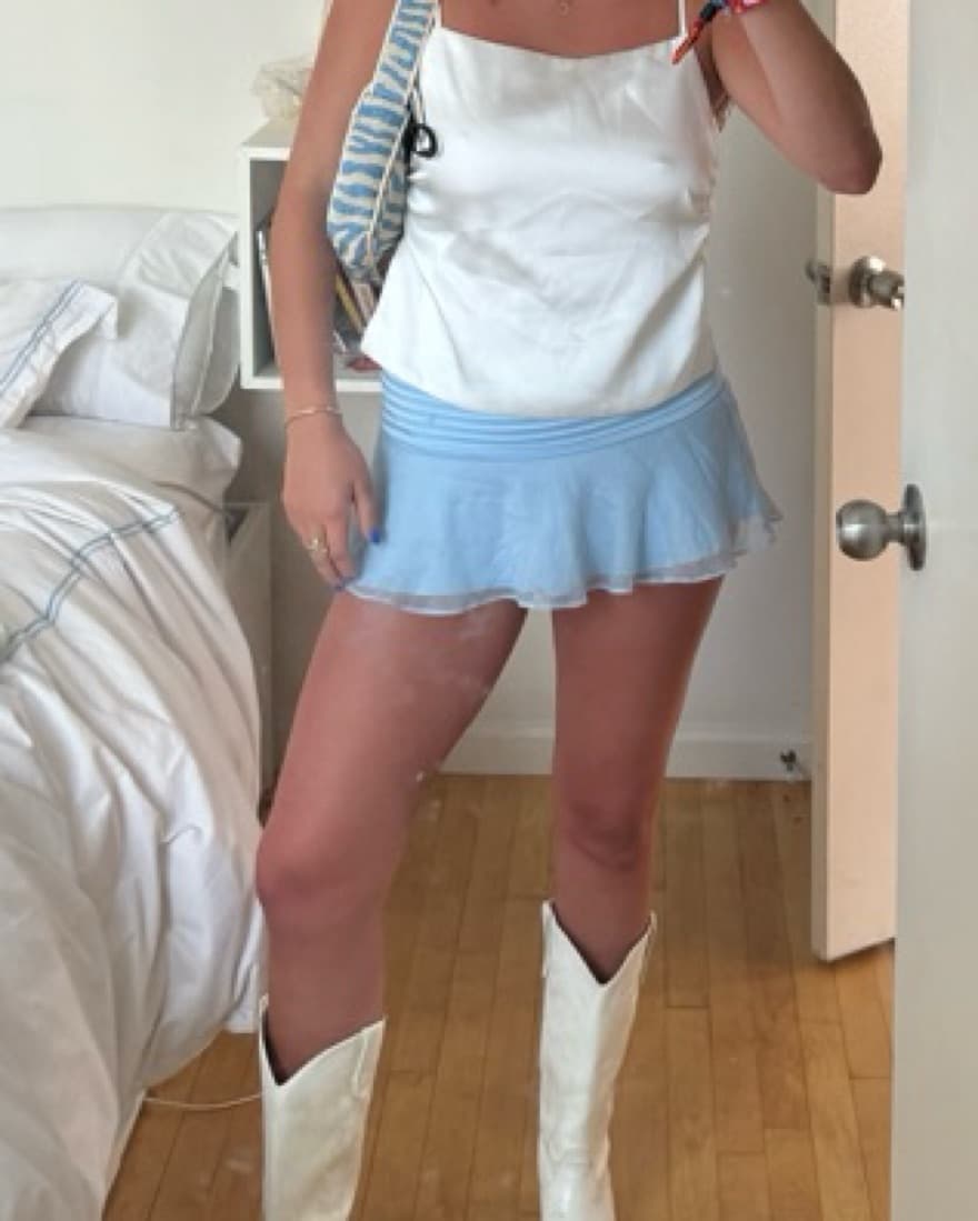 Pintuck Mini Skirt - Image 2