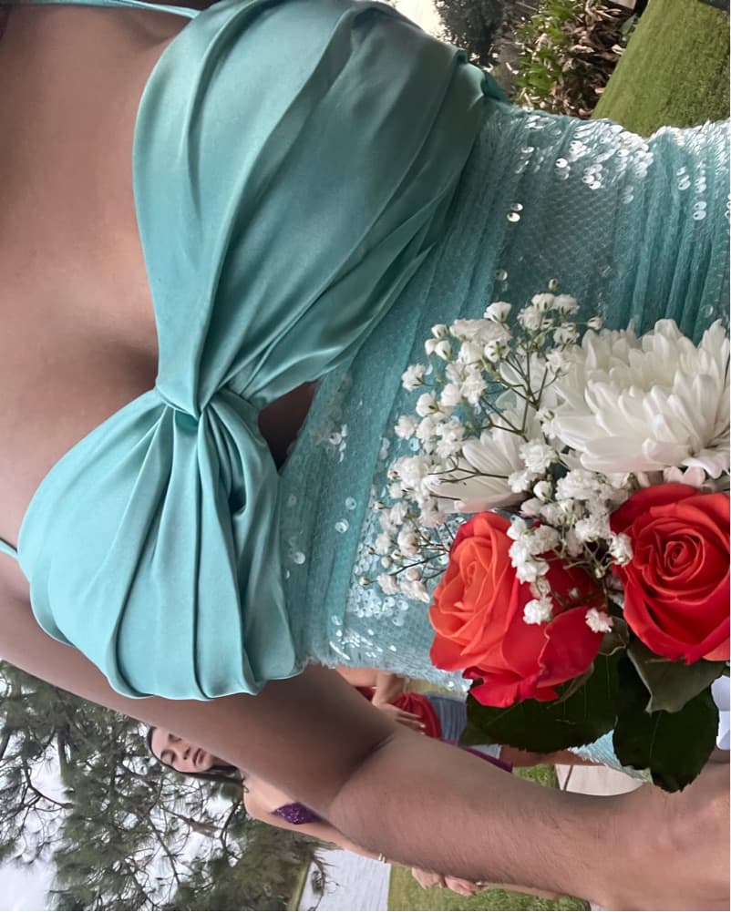 Shimmering Mint Sequin Dress - Image 3