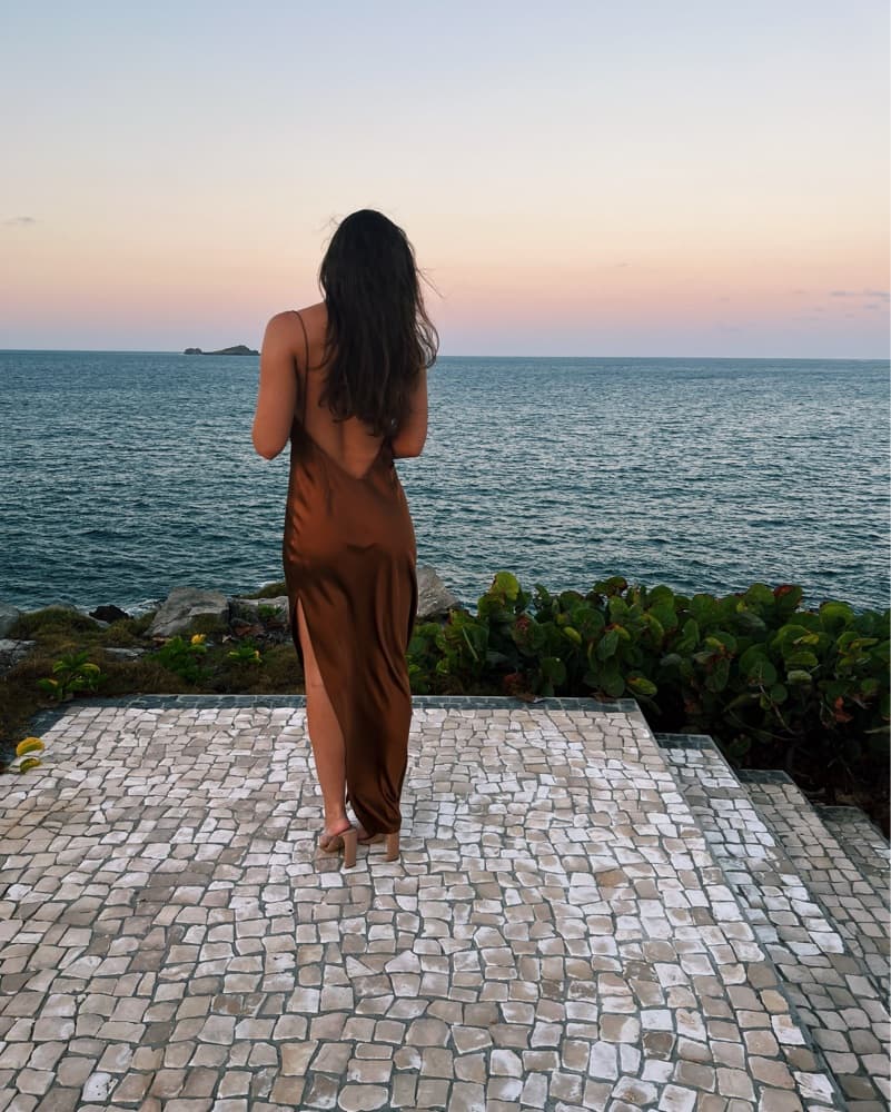 Elegant Copper Satin Slip Dress - Image 2