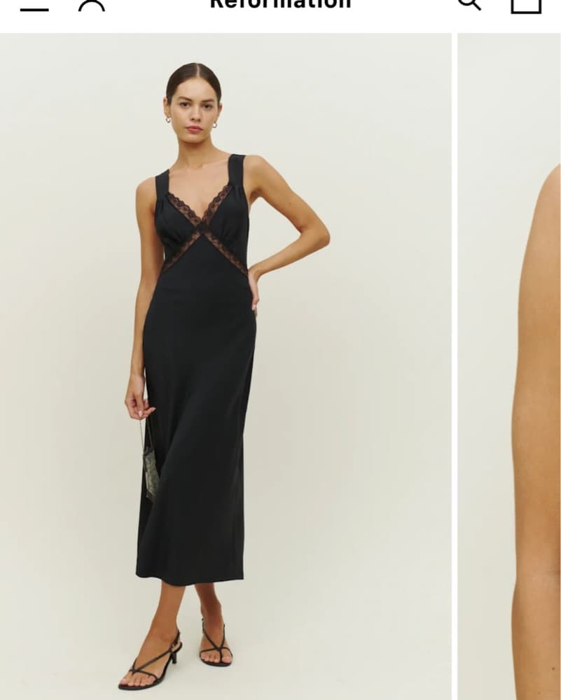 Reformation Black Slip Dress  - Image 1
