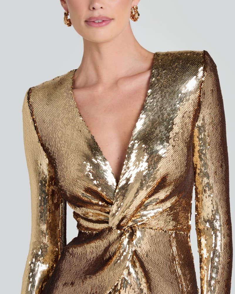 Nadine Merabi Gold Jodie Dress - Image 3