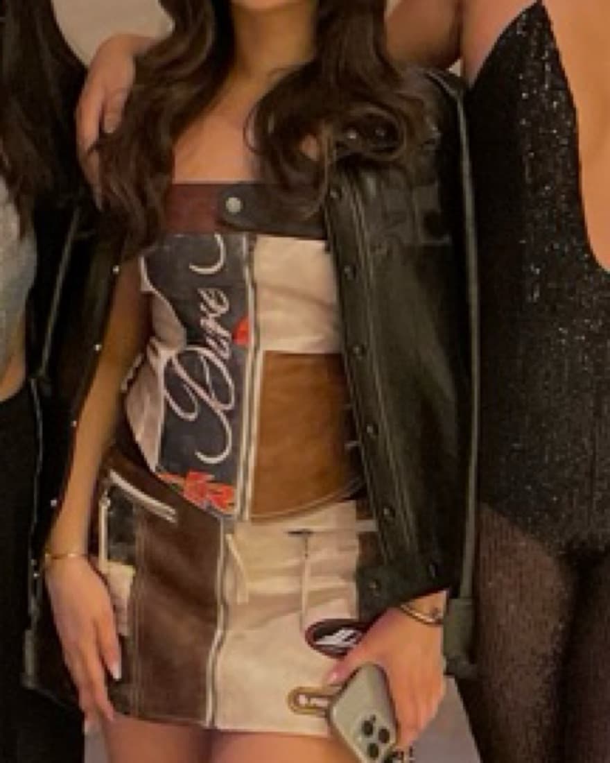 Leather Corset & Mini Skirt Set  - Image 3