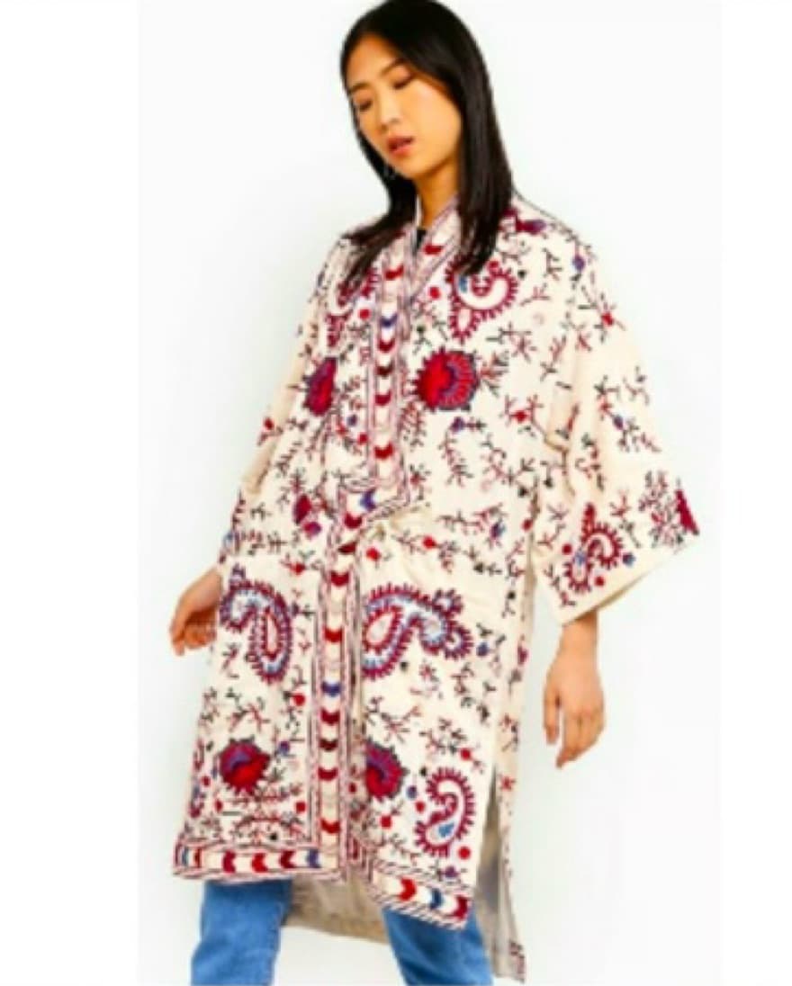Exquisitely Embroidered Floral Kimono - Image 1