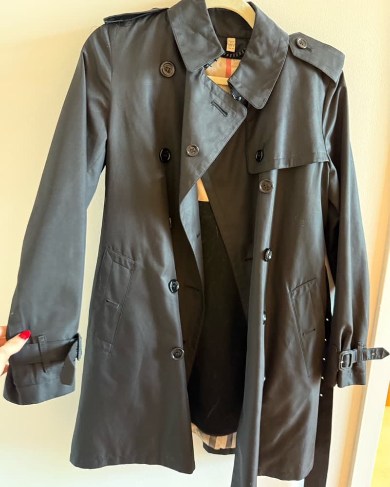 Burberry Black Trench Coat Size 2 - Image 1
