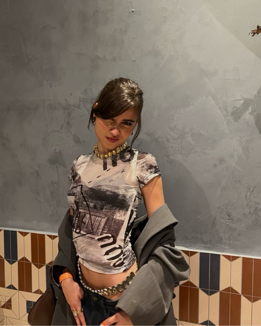 Miou Sheer Mini Tee - Image 1