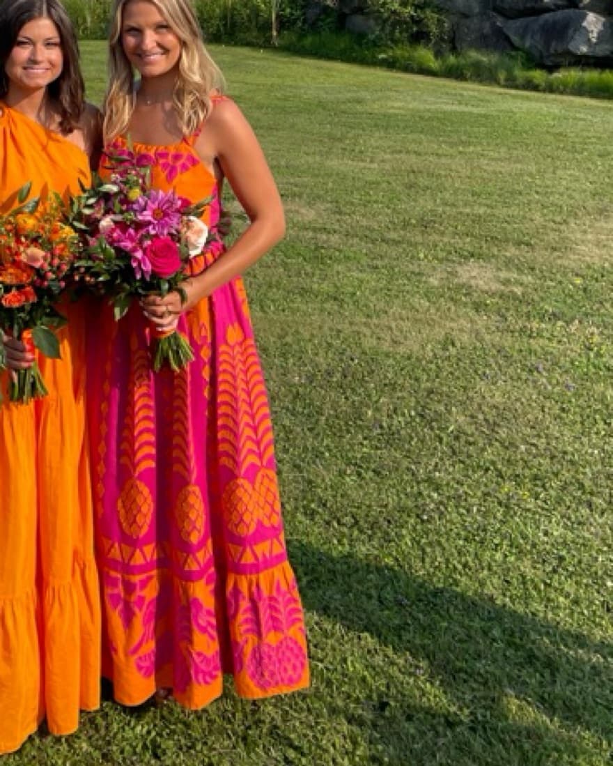 Farm Rio Orange Pink Pineapple Dress - Image 1