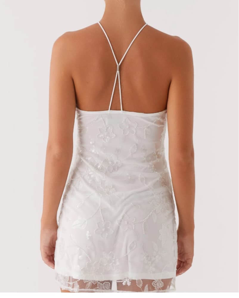 Peppermayo White Beaded Mini Dress - Image 2
