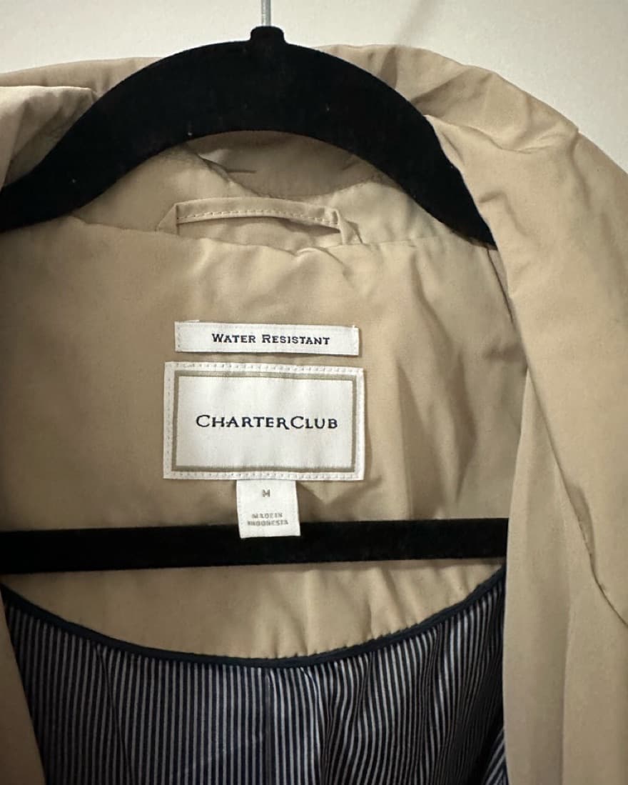 Charter Club Beige Raincoat - Image 2