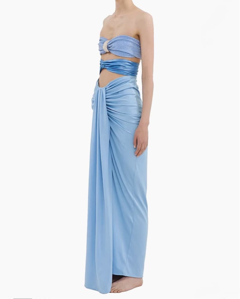 Sarakiniko Giselle Draped Strapless Maxi - Image 3