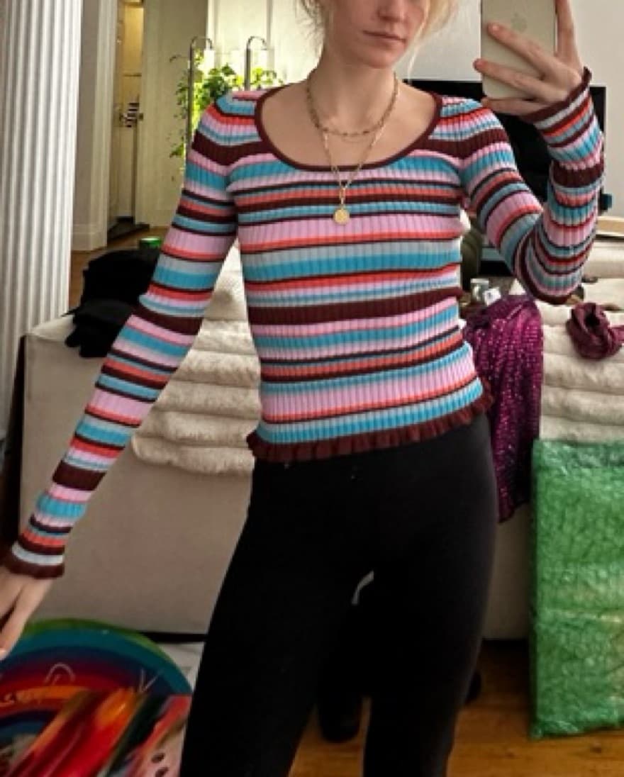Cinq Stripped Sweater Top - Image 3