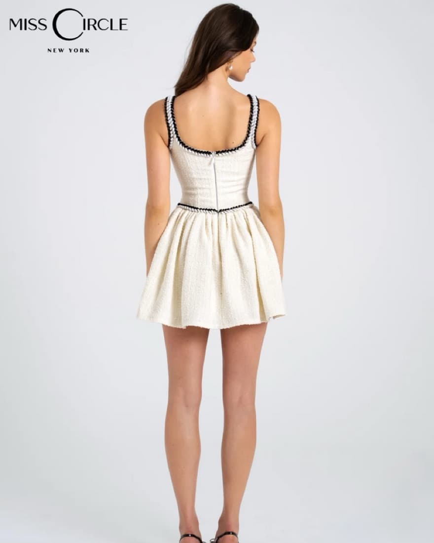 Coco White Boucle Tweed Mini Dre - Image 2