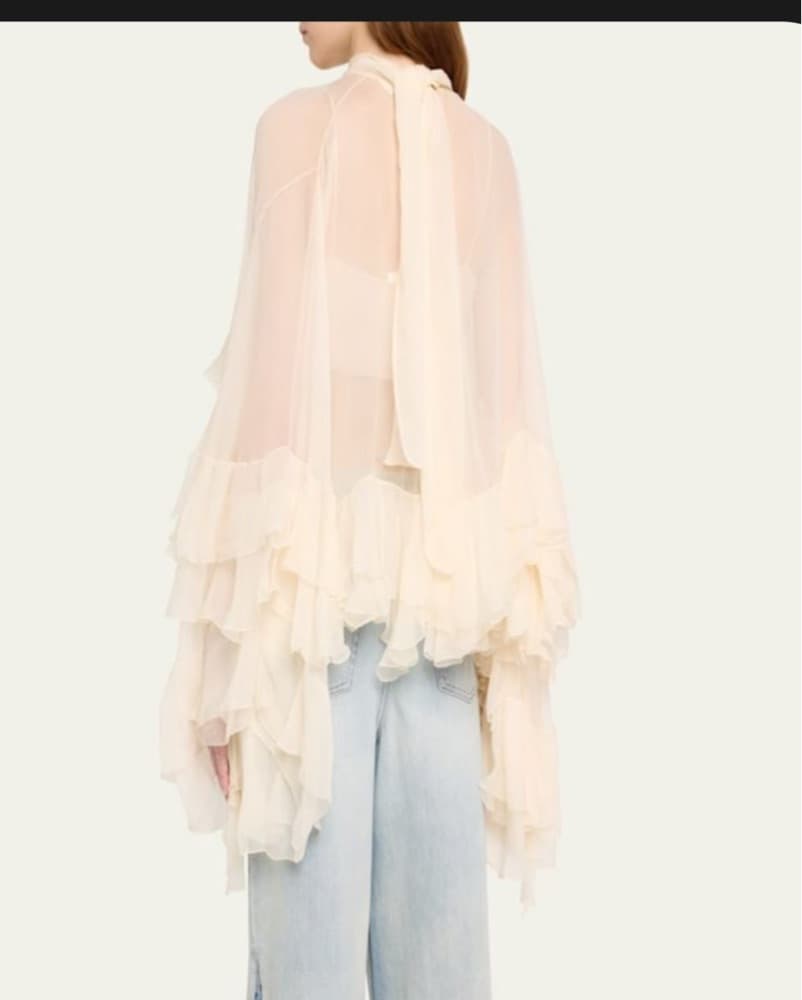 Ethereal Ruffled Chiffon Blouse - Image 3