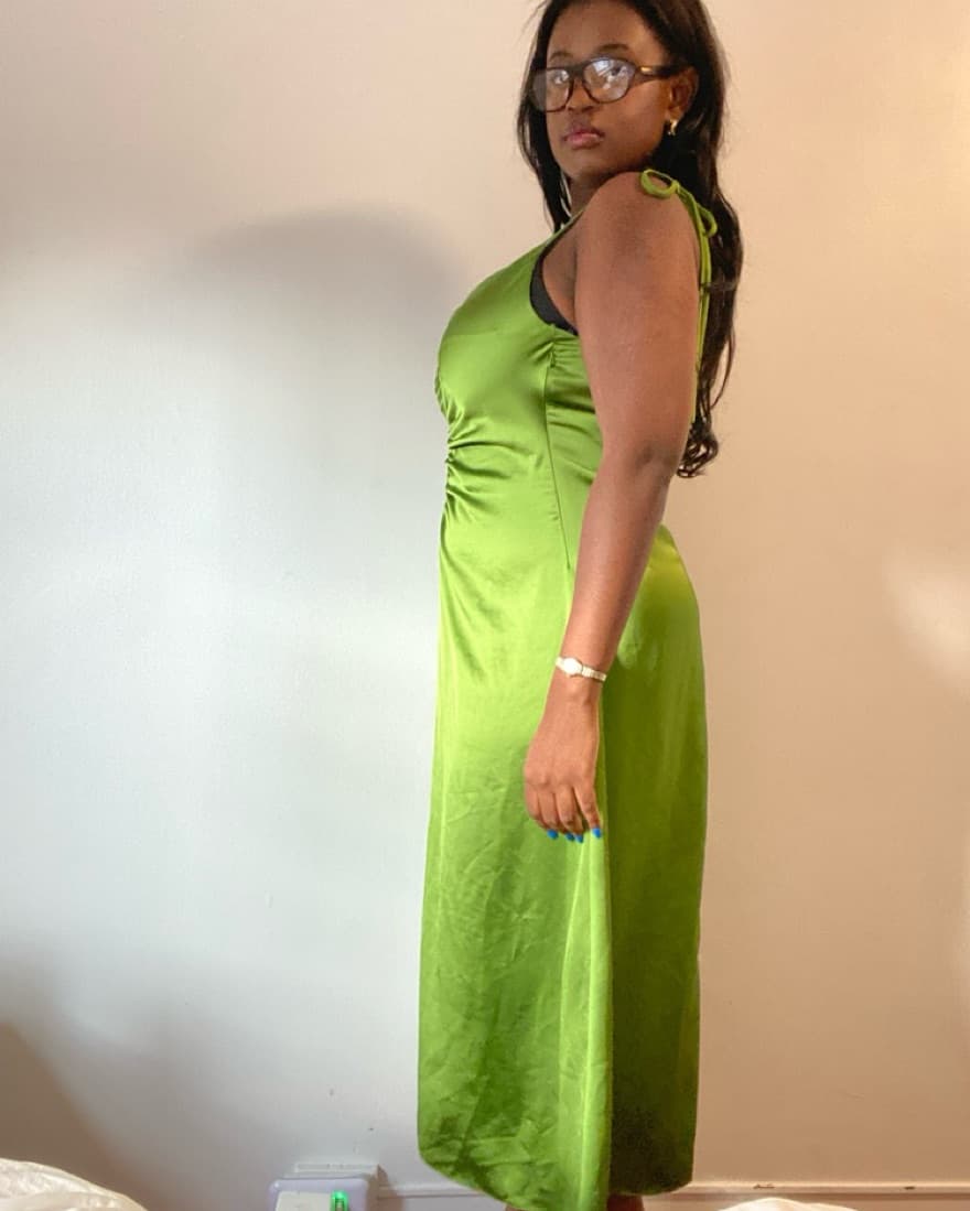 Silk Green Sandro Dress - Image 2