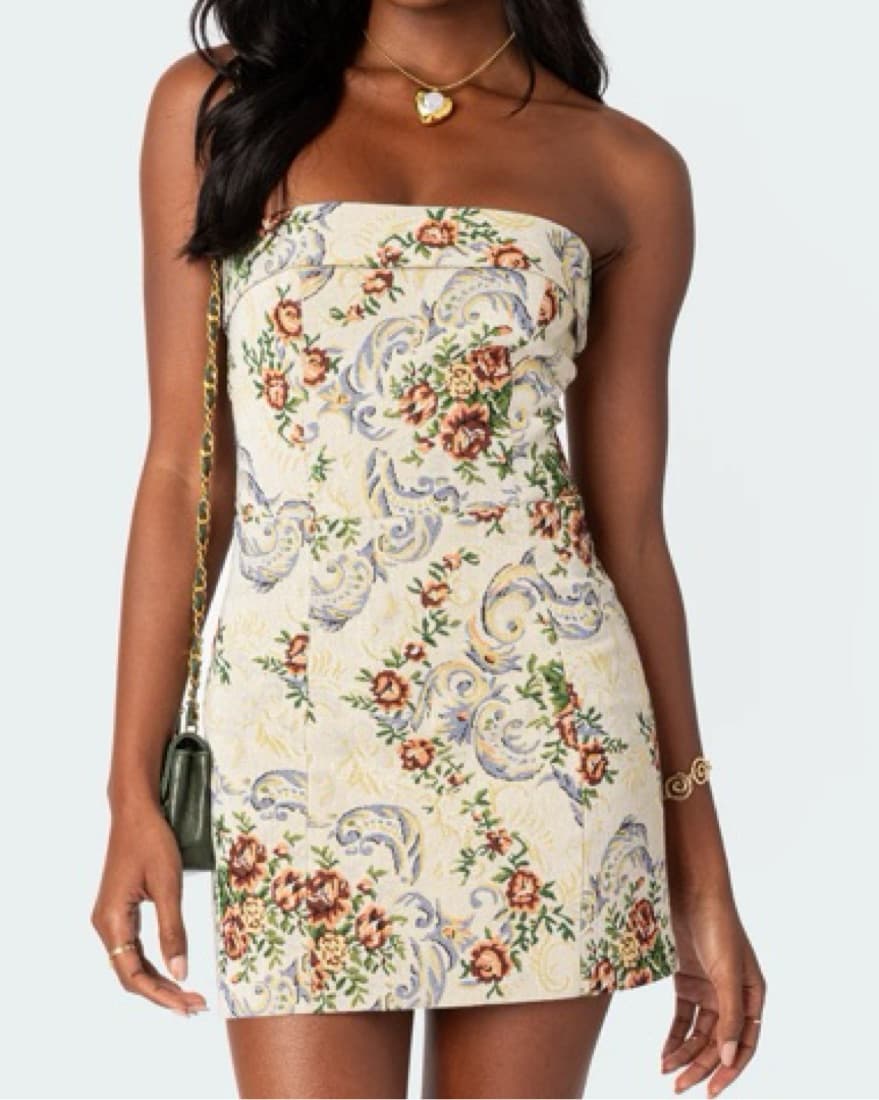 Edikted Mini Tapestry Corest Dress - Image 2