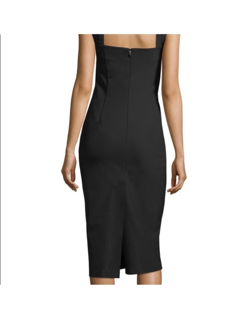 Sleek Black Bodycon Dress - Image 2