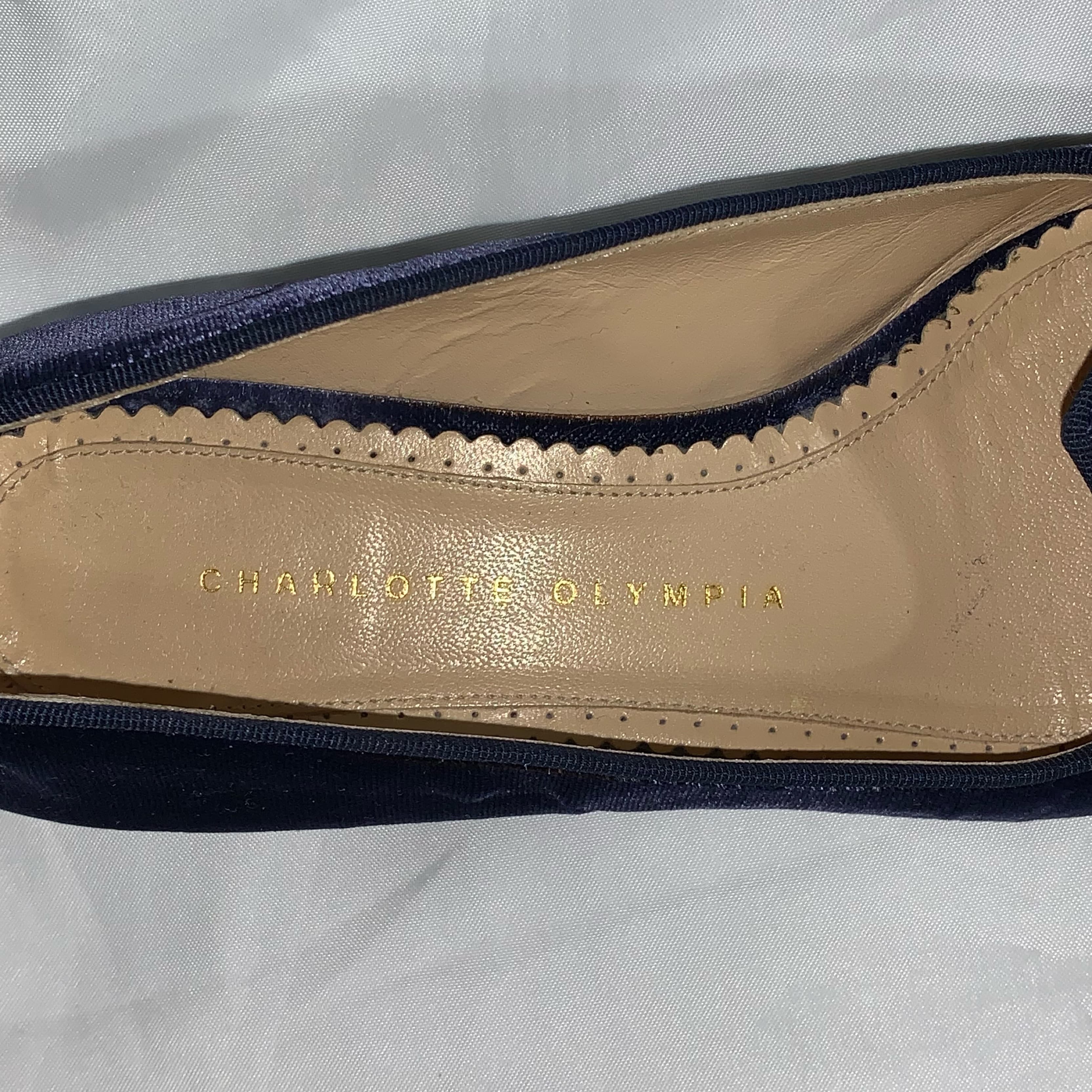 CHARLOTTE OLYMPIA size 37 velvet FLATS - Image 3