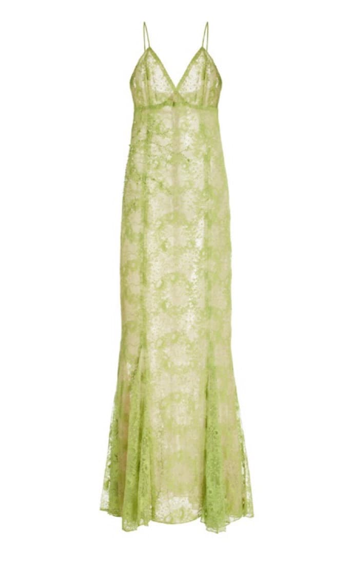 Beaded Green Maxi Dress - Image 1