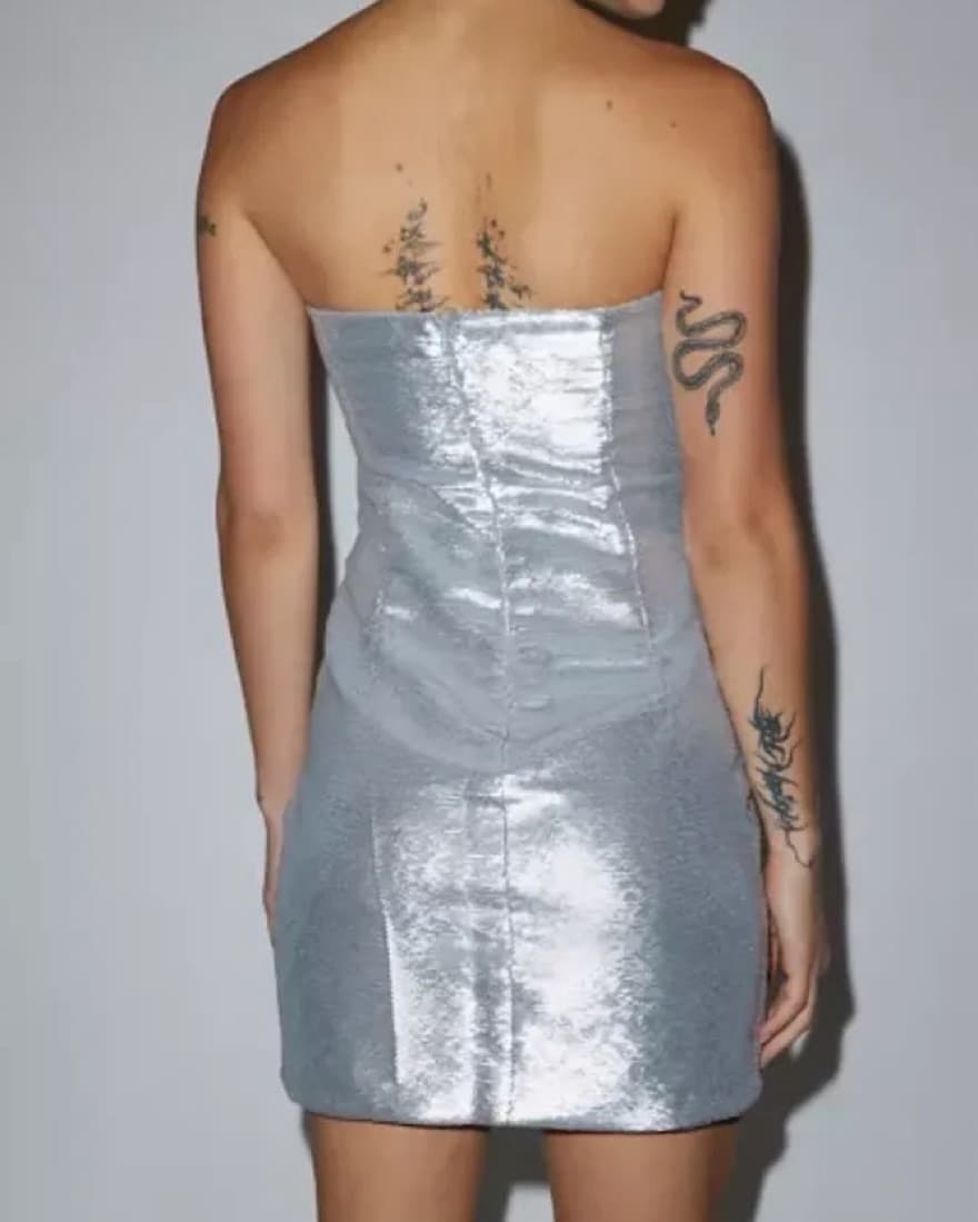Urban Outfitters Silver Sequin Dress - Image 2