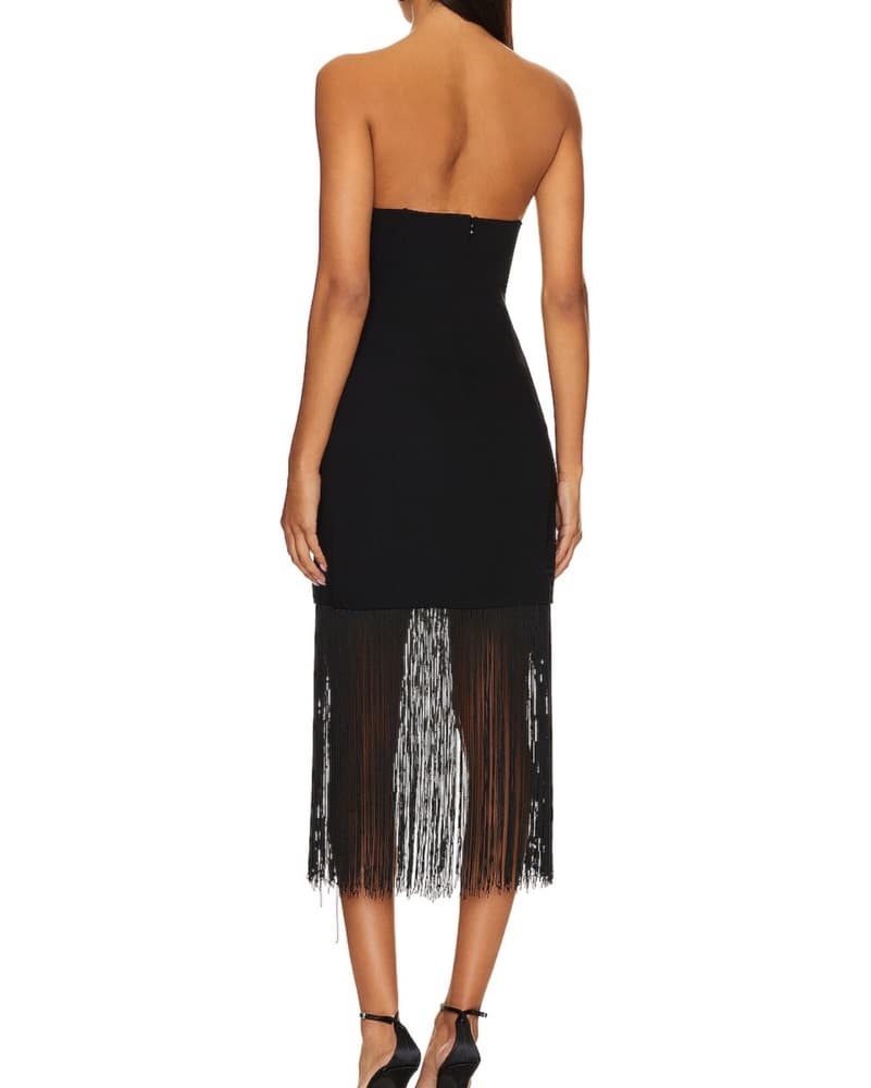 Strapless Fringe Dress - Image 4