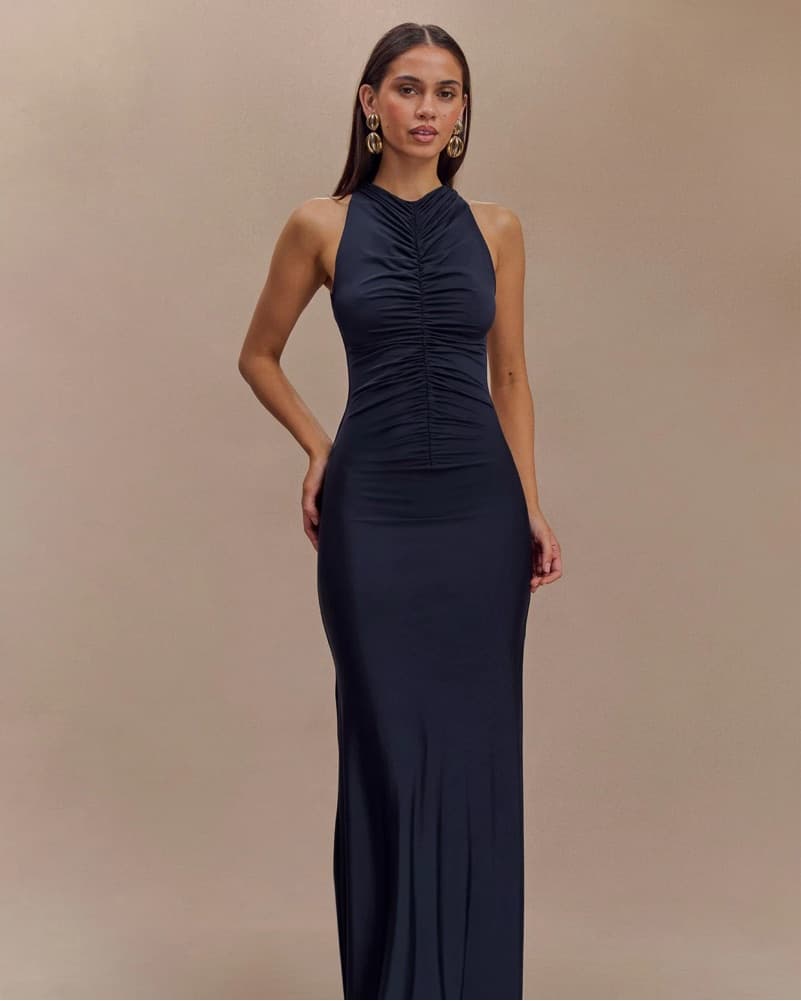 Slinky Ruched Maxi Dress - Image 5