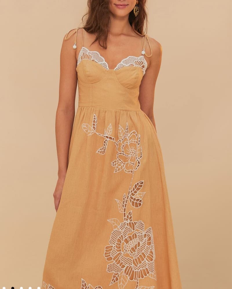 Farm Rio sand Midi Dress   - Image 3