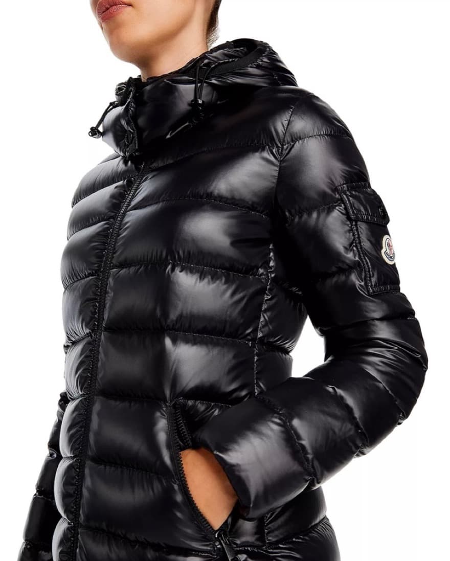Moncler Long Black Moka Puffer Coat - Image 5