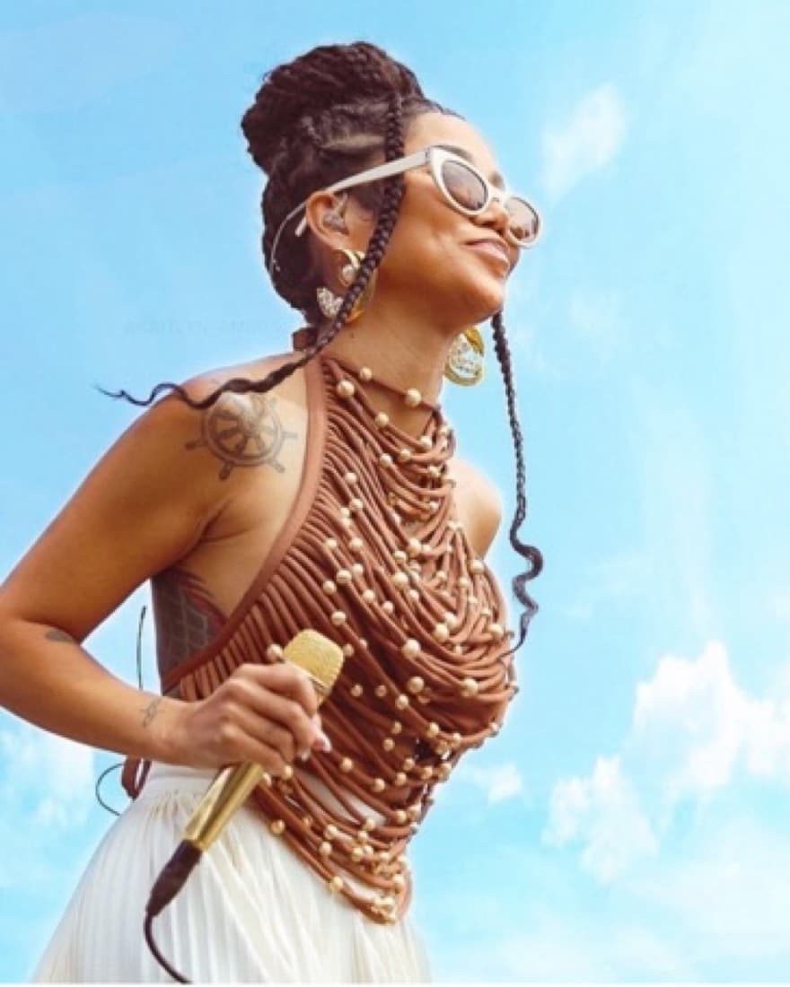 Cult Gaia Brown Beaded Jonna Top XS - Image 2