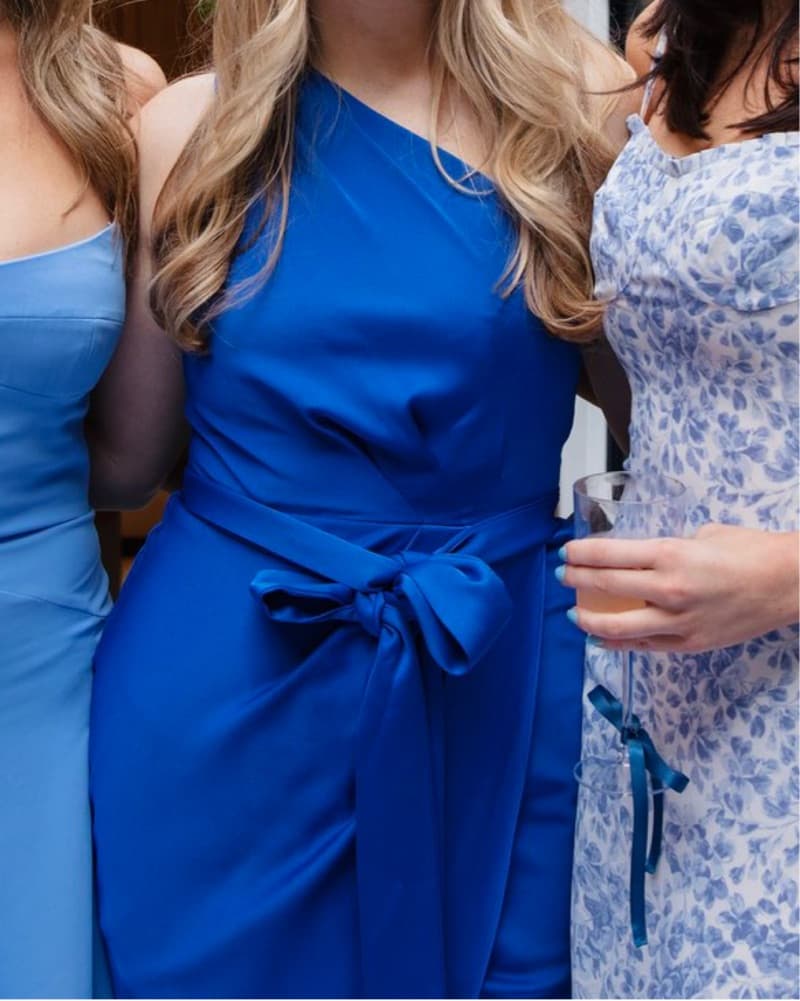 Ted Baker Blue One Shoulder Satin Dress - Image 2