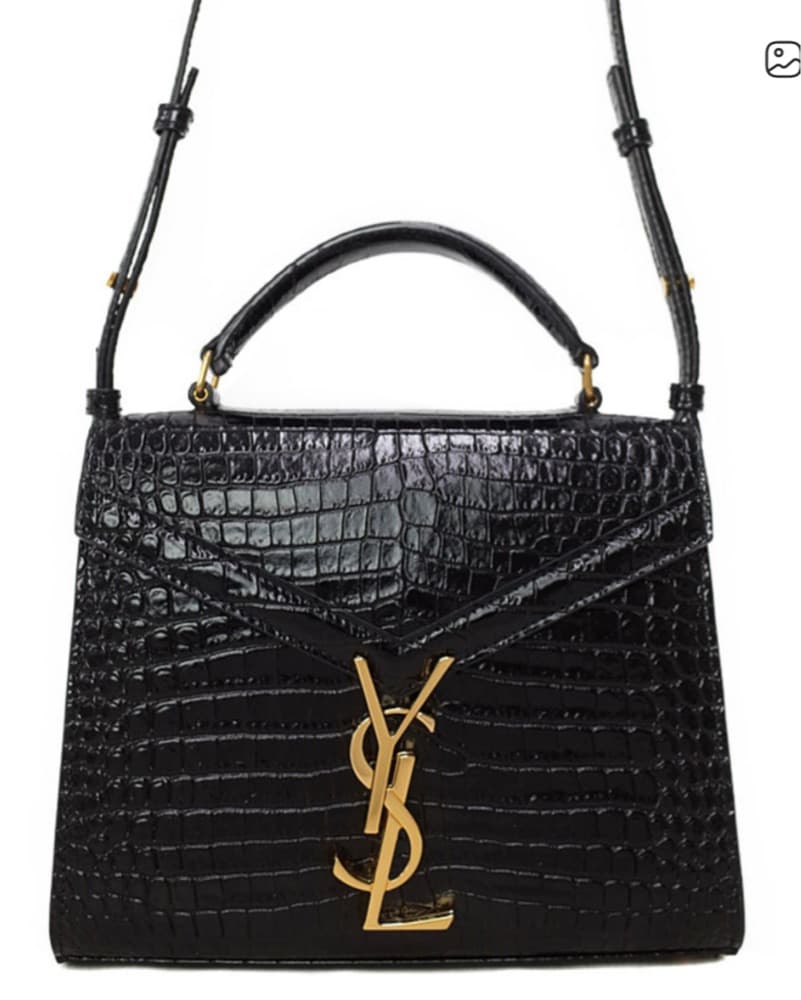 Saint Laurent Cassandra Black Croc Bag - Image 5