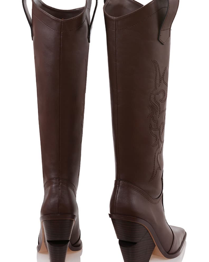 MISTRESS ROCKS COCOA COWBOY BOOTS - Image 4