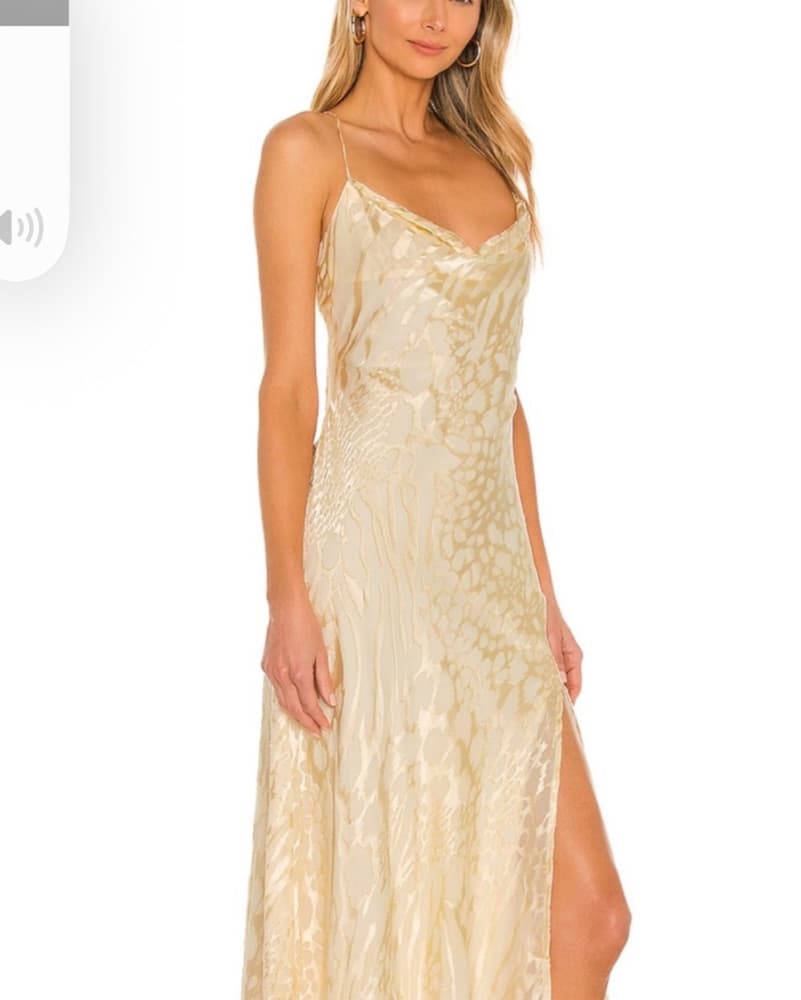 ASTR Shimmering Gold Maxi Dress - Image 2