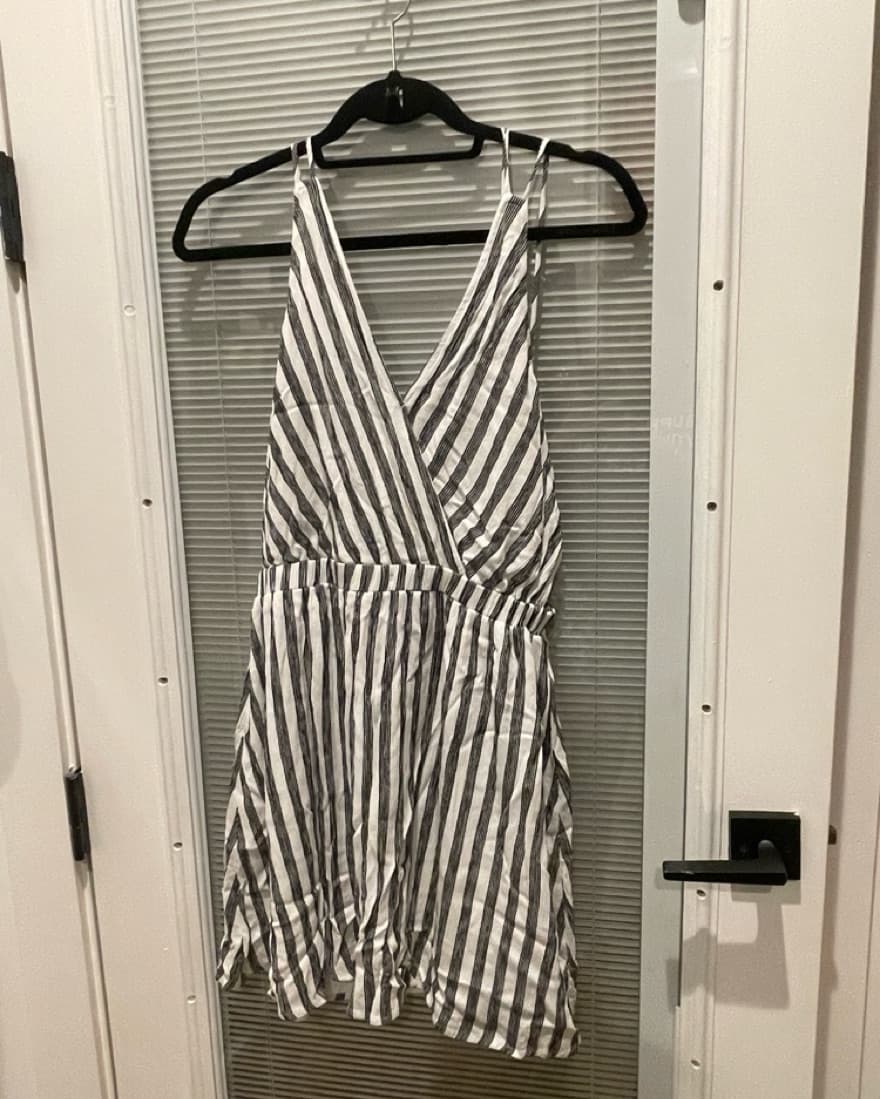 Striped Backless Dress - Image 1