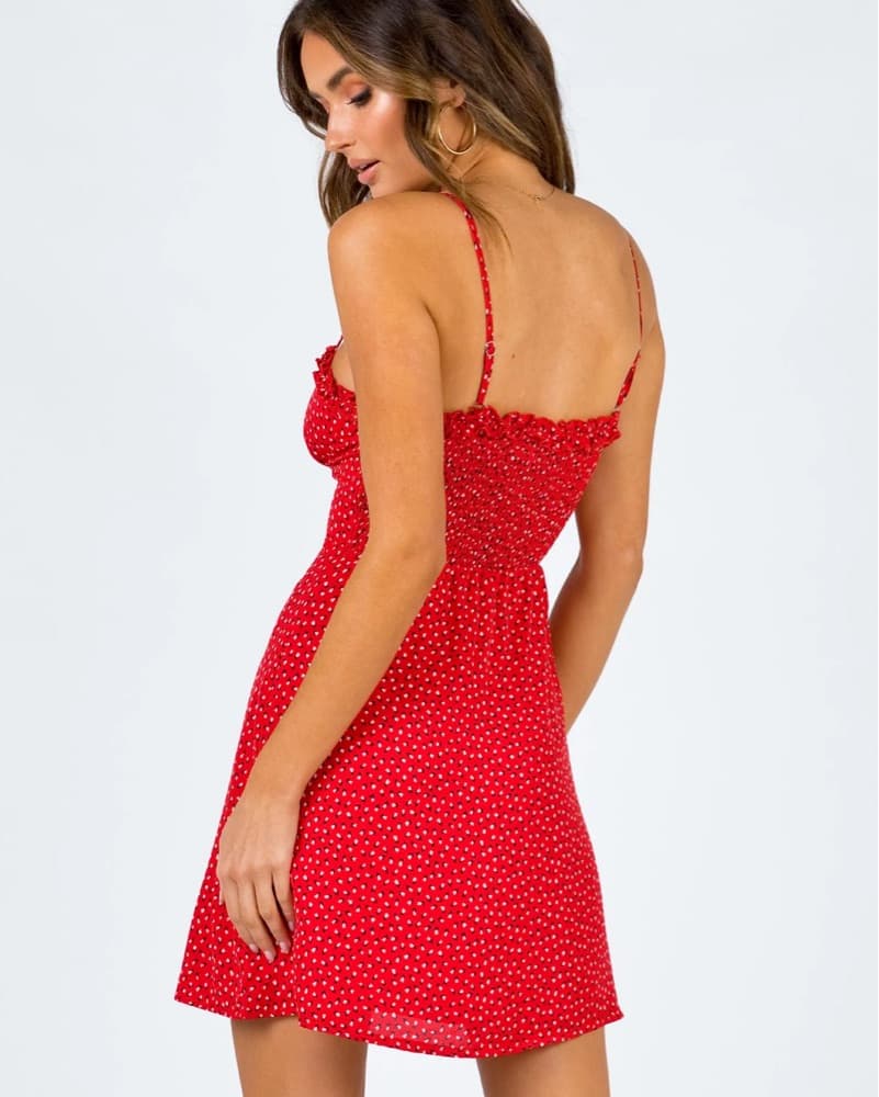 Lovebirds Red Mini Sundress - Image 3