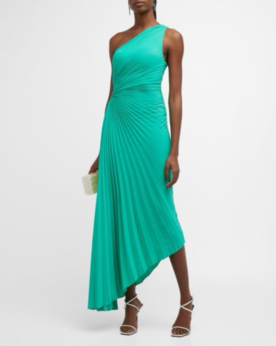 Green A.L.C. One-Shoulder Maxi Dress - Image 4