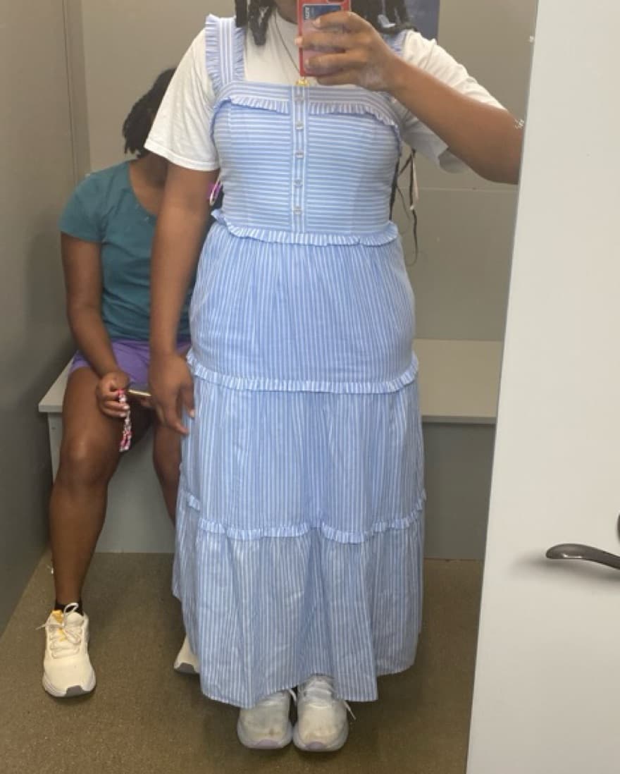 Striped Tiered Maxi Dress - Image 3