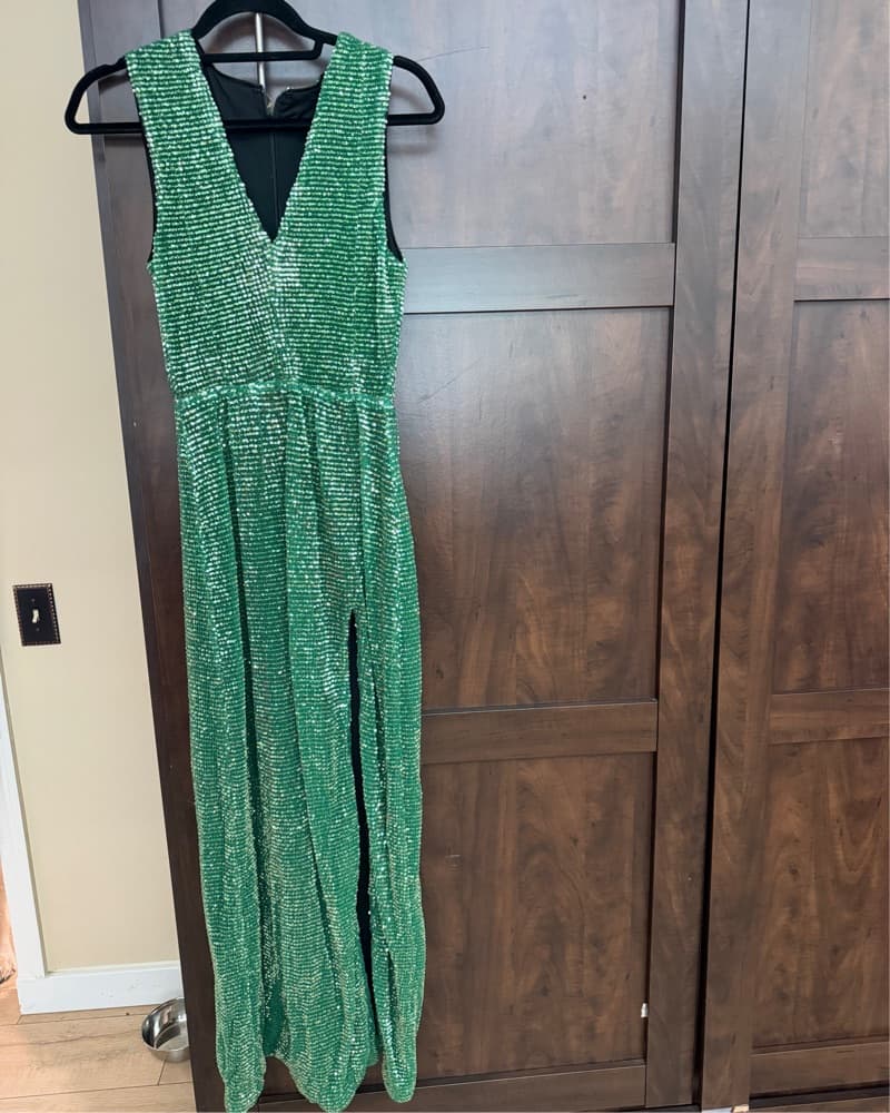 Green Sequin Gown - Image 1