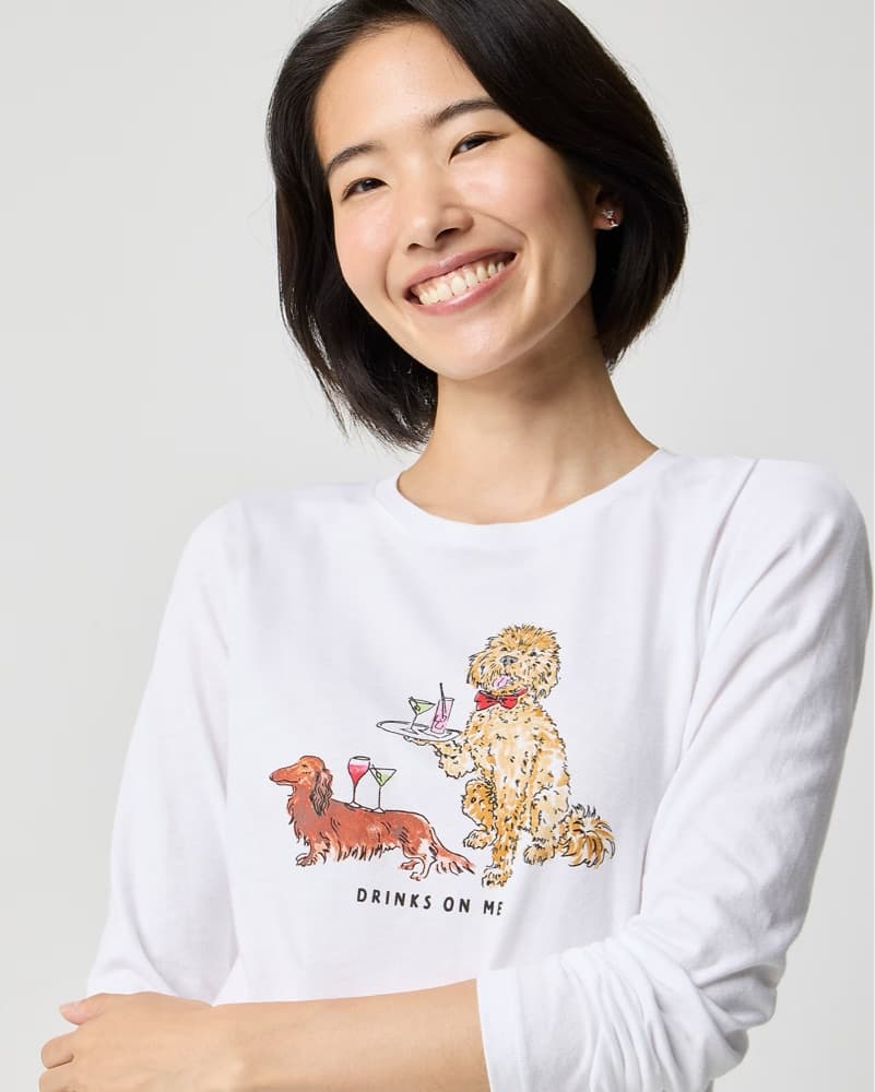J.Crew Cocktail Dogs White Long Sleeve - Image 2