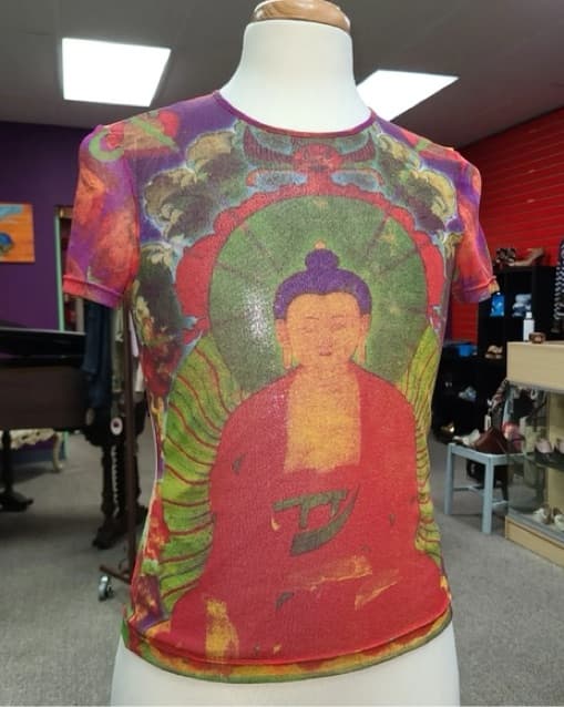 Vivienne Tam Mesh Printed Buddha Top - Image 2