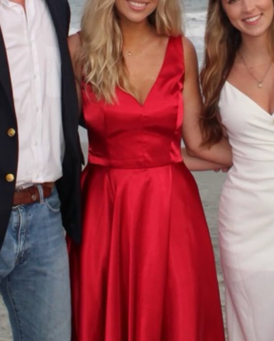 Red Satin Gown - Image 1