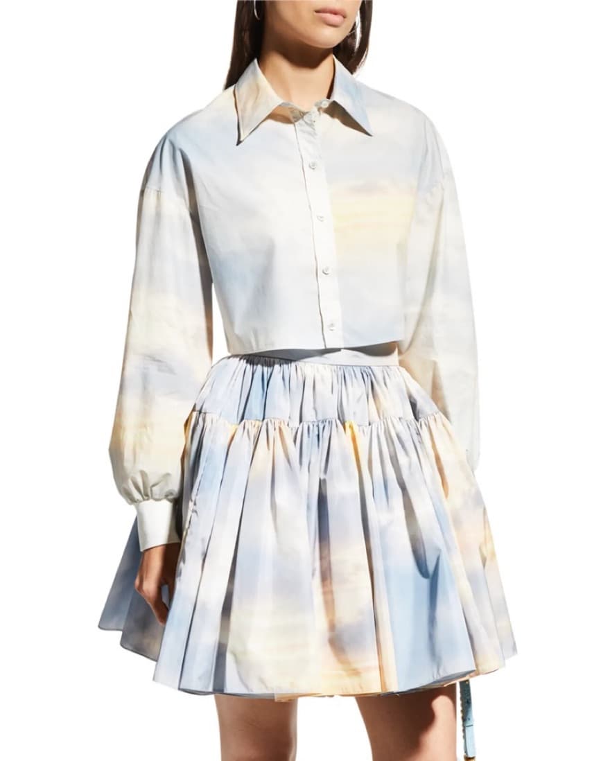 Alexander Mcqueen Cloud Print Crop Top - Image 2