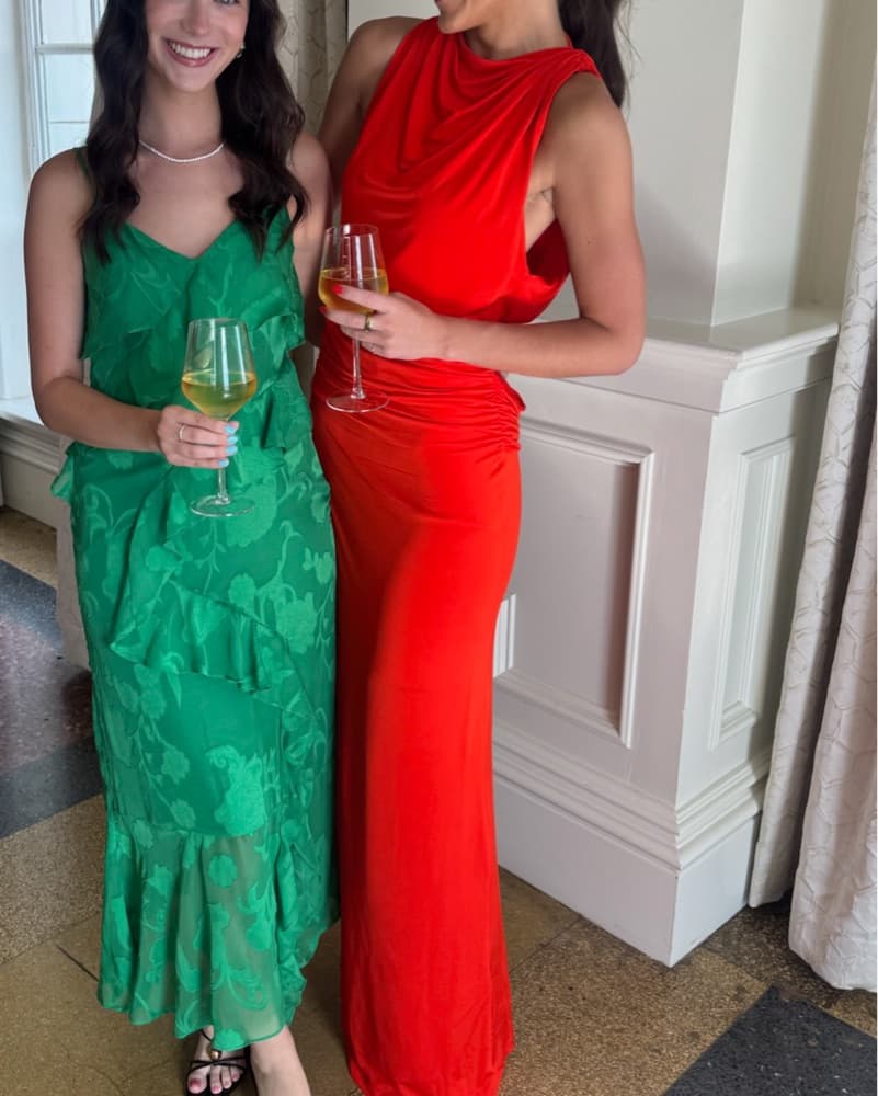 Red / Orange Long Formal Dress  - Image 3